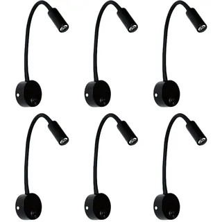 Oewwthy 6 Stück Nachttischlampe, Arbeitszimmer, Leselampe, Wandleuchte, Wandleuchte, 3 W, LED-Buchlampe, Wand-Nachtlicht, LED für Schlafzimmer, Schlafsaal