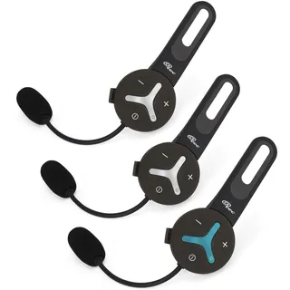 BuddyChat Trio - Gegensprechanlage mit Bluetooth Module für 3 Teilnehmer – Reichweite bis 1 km, DSP-Geräuschunterdrückung, Smartphone-Verbindung