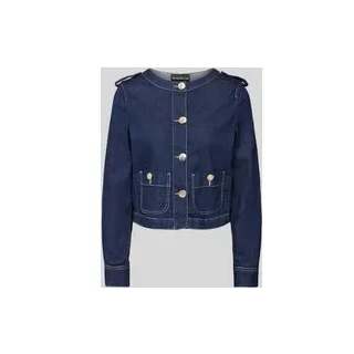 Cropped Jeansjacke mit Knopfleiste, Jeansblau, 40