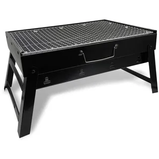 Maestro BBQ Grill MR1010 Koffergrill mit Gitter und Rost Holzkohlegrill Reisegrill Tischgrill Campinggrill Tragbar Faltbar