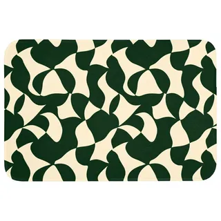OnlyWow Badematte Grün - Bio-Oberflächen - Creme, Höhe 10 mm, Polyester, Rechteckig, Badezimmerteppich, Badteppich, Rutschfest, Badvorleger, Waschbar grau Rechteckig | 90 cm x 60 cm x 10 mm