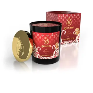 Giovani Duftkerze CHRISTMAS PIE – Süß-würziger Duft mit Zimt, Apfel, Kiwi & Nelke | 170 ml zertifiziertes Palmwachs, ungiftig & allergenfrei | Hochwertige Weihnachtsdeko & Geschenkidee