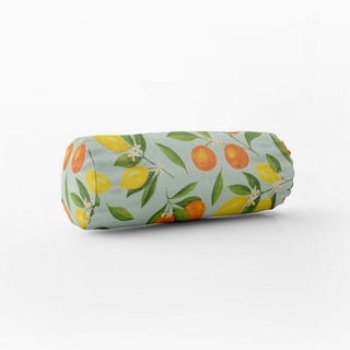 SCHÖNER LEBEN. Dekokissen Kissenhülle Outdoor Citrus Fruit mint div. Größen von SCHÖNER LEBEN. gelb|grün|orange|weiß Rolle - 15 cm x 40 cm