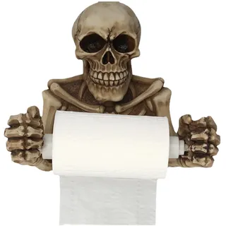 PAEFIU Toilettenpapierhalter, Totenkopf WC Papier Halter, Harz Schädel Skull Wandhalterung Seidenpapierhalter, Skelett Halter Klopapier, Gothic Bad Zubehör, für Badezimmer, Küche, Halloween Festival