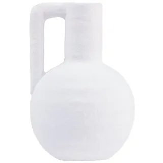 Florists Products Übertopf Deko Vase Weiß Mini Keramik Vintage Blumenvase Henkel H15cm weiß