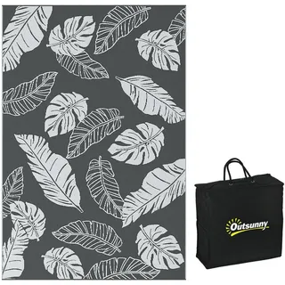 Outsunny Outdoor-Teppich 182 x 274 cm Grau/Weiß