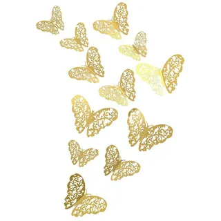 KINSI 3D-Wandtattoo 3D Schmetterling Wandaufkleber Set, Metallic-Effekt Wanddekoration, für Wohnzimmer, Schlafzimmer & Kinderzimmer