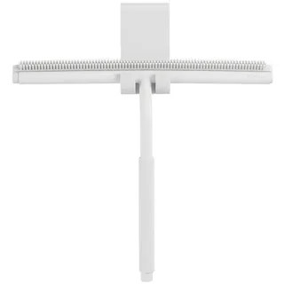 blomus Duschabzieher -LAVEA- Duschwischer, Scheibenabzieher für Glas, Fliesen, (2-St., Duschabzieher u. Halterung), Halterung, Noppen, Silikon u. Edelstahl, Kratzfrei, Streifenfrei weiß