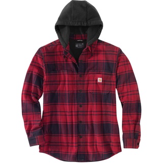Carhartt Flannel Fleece Lined Hooded Hemd, rot, Größe 2XL