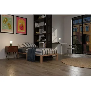 Gigapur G56 Holzbett 100x200 cm Kiefer Natur Massivbett mit Lattenrost