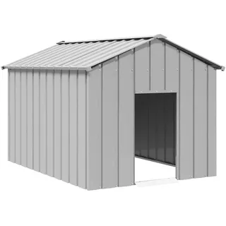 vidaXL Hundehütte mit Dach 113 x 153 x 101 cm Stahl Grau