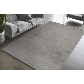 OBSESSION Teppich "En Vogue 400", silber (silberfarben), B:300cm H:8mm L:400cm, Polyester, Teppiche, Teppich, Uni Farben, leichte Struktur, In- und Outdoor geeignet, waschbar
