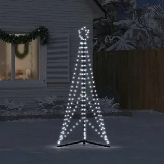 KOIECETA LED Weihnachtsbaum mit Erdnägeln Lichterbaum Weihnachtsdeko Stern Beleuchtung Außen Beleuchtet Lichterkette 363 LEDs Kaltweiß 182 cm