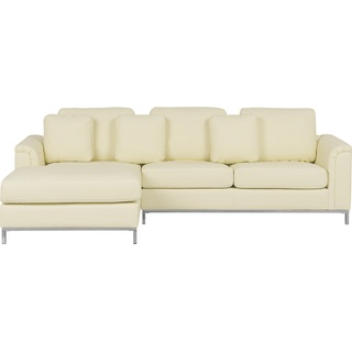 Beliani, Sofa, Rechtseitiges Leder-Ecksofa beige Farbe OSLO (Ecksofa)