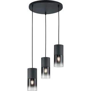 Trio Robin 3-flg. 37 cm rund schwarz matt, Rauchglas