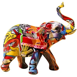 Pevfeciy Elefant Deko Figur Pop Art Skulptur, 24x20x8.5cm