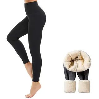 LXURY Winter-Leggings aus Lammfell, superdicke Thermo-Leggings aus Kaschmir mit hoher Taille für Damen