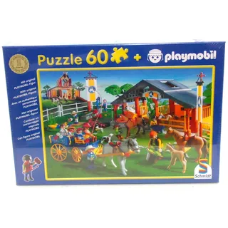 REITERHOF PFERDE Playmobil / Schmidt PUZZLE + FIGUR 55249 von 2002 OVP NEU RAR !
