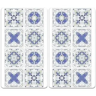 Maximex Herd-Abdeckplatte 2er Set Glasabdeckplatten Kochplattenabdeckung Herdabdeckplatten, Glas, 30 x 52 cm Fliesen Motiv für Glaskeramik-Kochfelder bunt