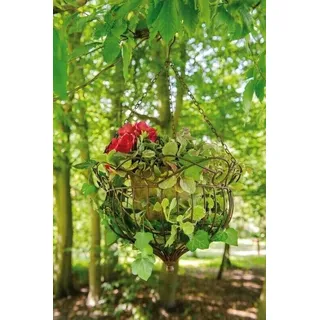 D 30 cm Vintage Blumenampel Blumentopf Hängeampel Metall Antik 420471-000-843- M