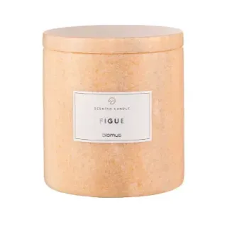 Frabli Duftkerze 11cm Marmor Sojawachs Kerze mit Duft Figue, Farbe Indian Tan
