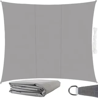 gardlov Sonnensegel Rechteckig 3x4 m für zuverlässigen Sonnenschutz Wasserdicht inkl. Befestigung Garten Strand Camping 23144, Farbe:Grau - Grau