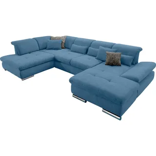 Set One by Musterring Wohnlandschaft U-Form 3-Sitzer blau