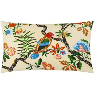 furn. Wylder Tropics Sittacula Besticktes Kissen mit Polyesterfüllung – Mehrfarbig – 30 x 50 cm