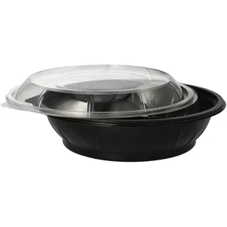 Papstar STARPAK Einweg-Salatschalen Snap It schwarz 1000,0 ml, 25 St.