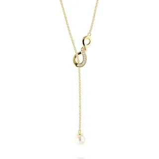JETTE Silberkette JETTE Damen-Kette 925er Silber, recycelt Perlmutt, JOY gelb|goldfarben