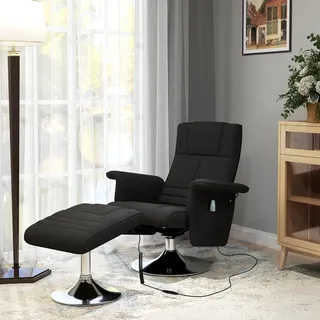 Homcom Massagesessel mit Fußhocker elektrisch 95 x 88 x 78 cm Schwarz