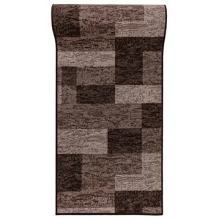 Mazovia Läufer Retro Geometrisch Braun Flur, Schlafzimmer, Diele, Fußbodenheizung braun 120 cm x 200 cm