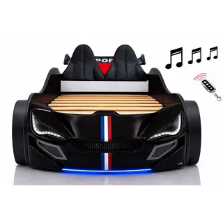 Aileenstore Kinderbett TURBO GTE 90 x 200 cm Holz rot/schwarz
