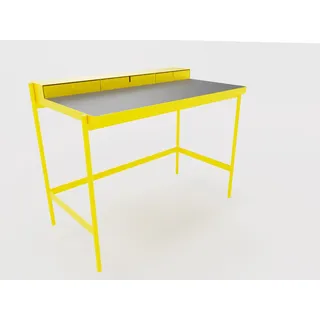 PS 20 Sekretär/Schminktisch Verkehrsgelb (RAL 1023) Linoleum Grau