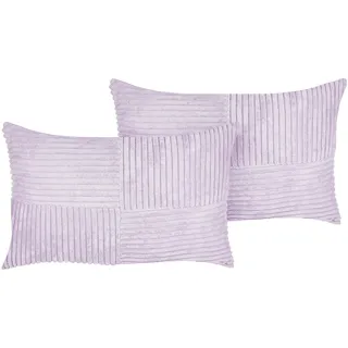 Beliani Dekokissen Cord Violett | Gr.: onesize