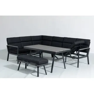 Gardissimo NARA Ecklounge Gartenmöbel Sitzgruppe Holzoptik grau links