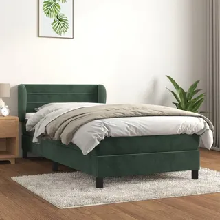 vidaXL Boxspringbett 100 x 200 cm Dunkelgrün