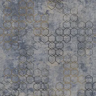 Bricoflor industrielook Tapete mit Metallic Effekt Graue Vliestapete mit Gold Wabenmuster Hexagon Wandtapete in Silber Ideal für Wohnzimmer und Küche