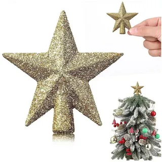 LuxusKollektion Christbaumspitze Weihnachtsbaumspitze Stern 6cm goldfarben