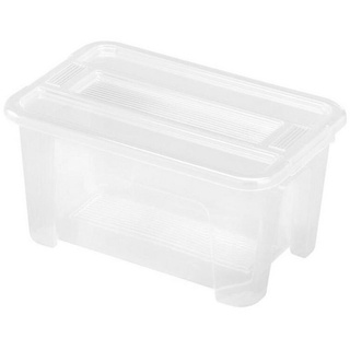 BURI Aufbewahrungsbox 2 x TEX Box Transparent Deckel Aufbewahrung Spielzeugkiste stapelbar