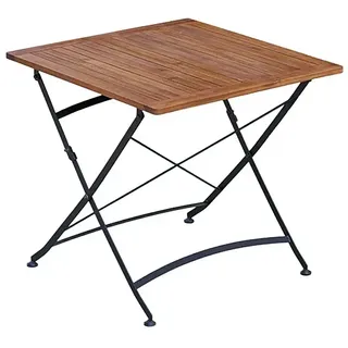Sunfun Moni Balkontisch  (L x B x H: 75 x 75 x 75 cm, Akazie, Klappbar, Eckig, Natur/Schwarz)