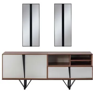 Schrank Sideboard Kommode Holzschrank Anrichte  Beige Holz Esszimmer