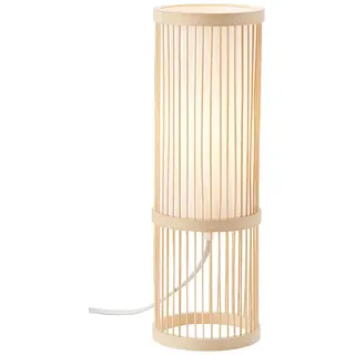 Lightbox Tischleuchte, ohne Leuchtmittel, Tischlampe, 36 cm Höhe, Ø 12 cm, E27, max. 40 W, Bambus/Textil braun|weiß