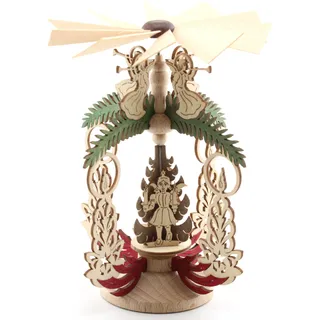 Tischpyramide Kreißl Weihnachten Engel und Bergmann 14 cm Erzgebirge Holzkunst