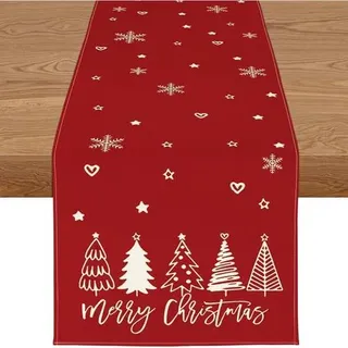 Tischläufer Weihnachtsdeko Wasserabweisend Rot 40 x 140 cm 1 Stück