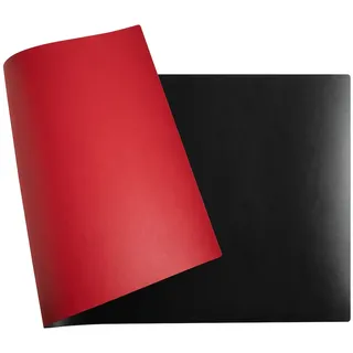 Exacompta 29141E Flexible Schreibunterlage Home Office, aus zweifarbigem Kunstleder (Polyurethan), weich und widerstandsfähig, 40 x 80 cm, schwarz/rot