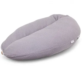 HOBEA-Germany Stillkissen Schwangerschaftskissen, Modell: Waffelmuster Grau | OEKO-TEX® STANDARD 100 zertifiziert, IGR zertifiziert (ergonomisches Produkt) ideal zum Stillen und Schlafen für Schwangere