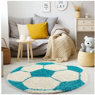 KADIMA DESIGN MATREI Kinderteppich Ø 100 cm Türkis