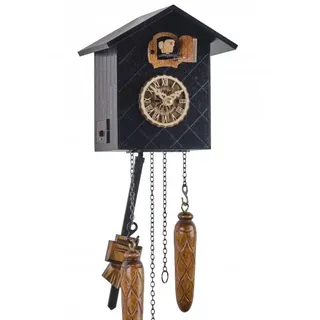 Engstler -Kuckucksuhr schwarz Quarz Uhrwerk 16cm- 502/13 Q HZE HG
