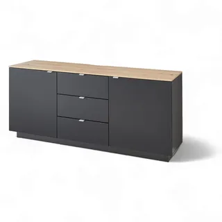 Stella Trading Core TV-Sideboard 180x77x44 cm Schwarz/Eiche Holzwerkstoff